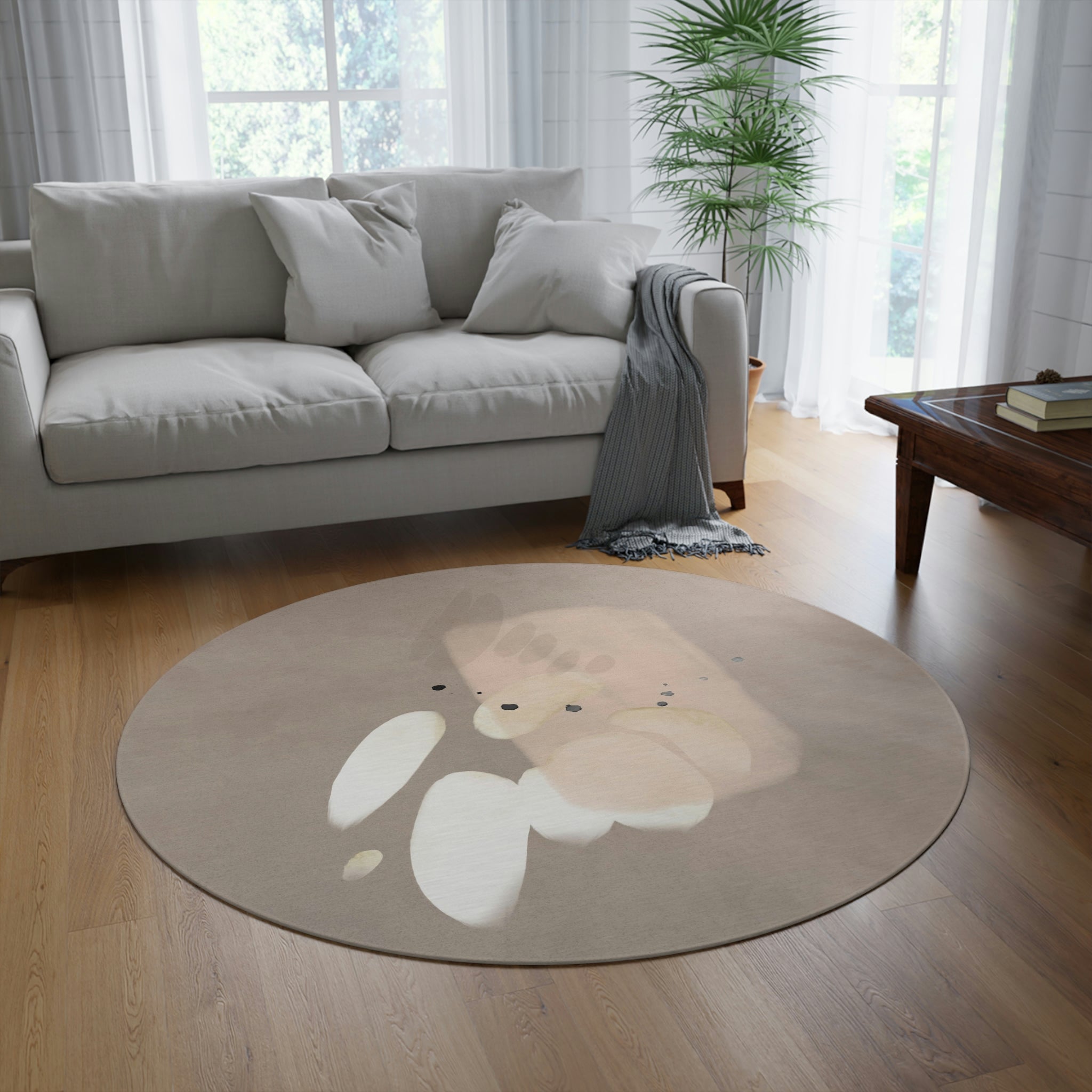 Round Area Rug | Ivory Beige Ombre