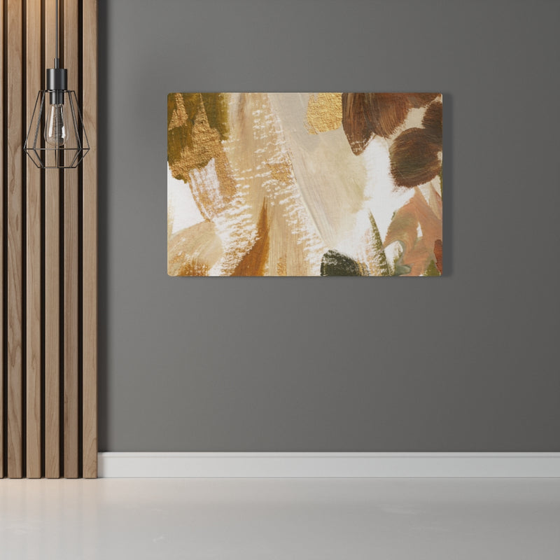 ABSTRACT WALL CANVAS ART | Brown White Beige Green