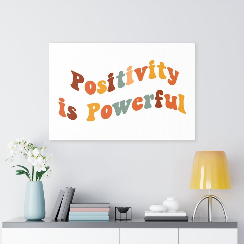 WITH SAYING WALL CANVAS ART | Red Yellow White | Positivity Is Powerful