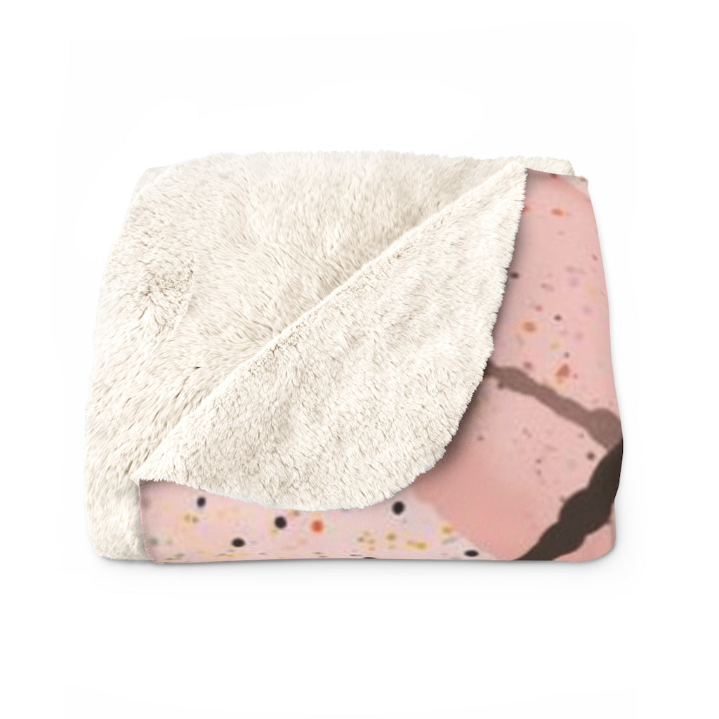 Abstract Comfy Blanket | Blush Pink Beige Black