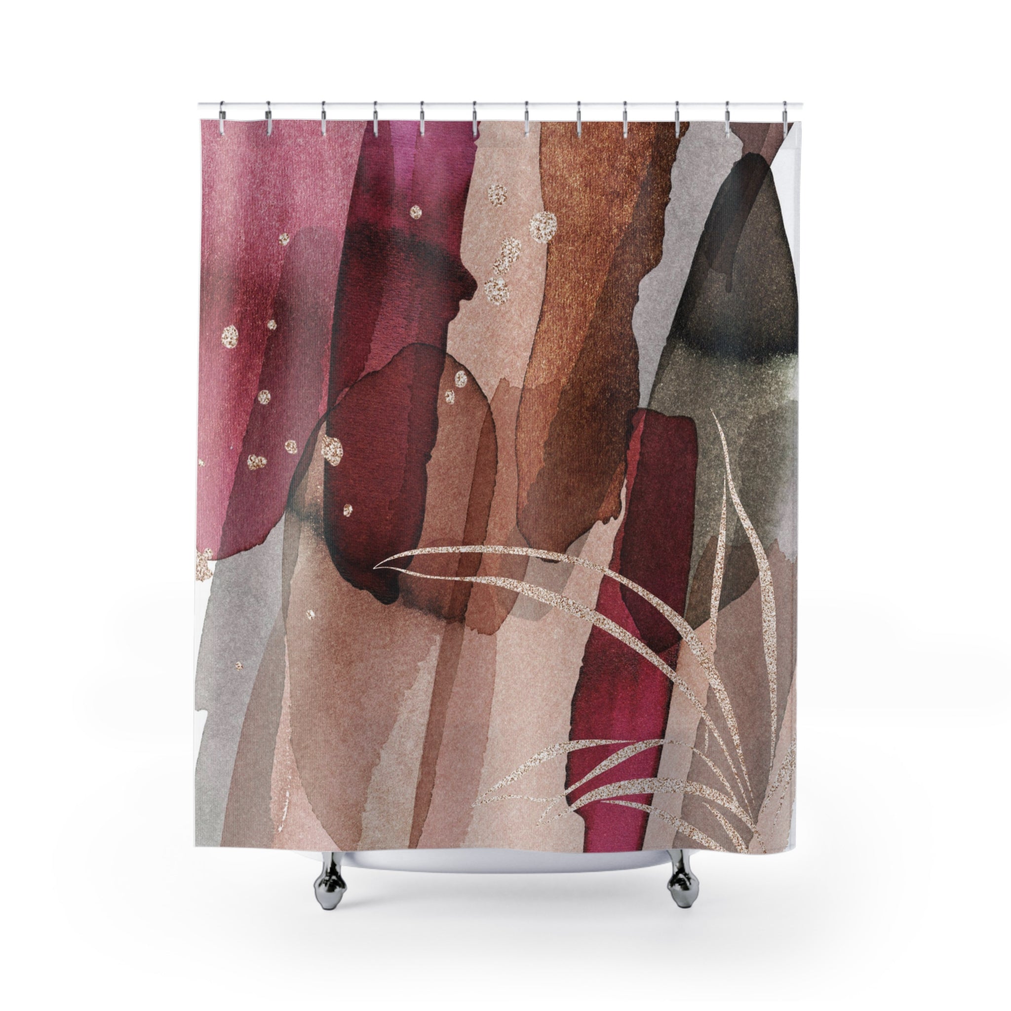 modern boho fabric shower curtain