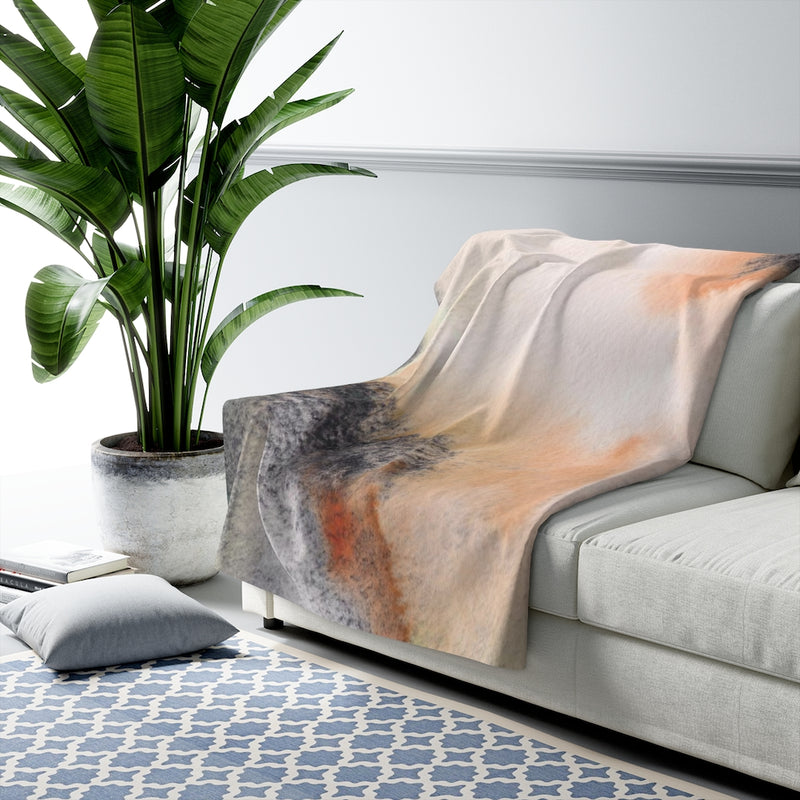 Abstract Comfy Blanket | Peach Green Ombre