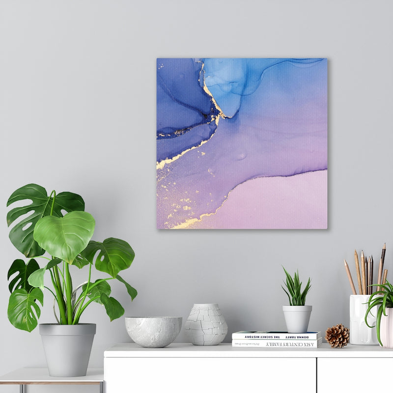 Abstract Canvas Art | Purple Blue Gold