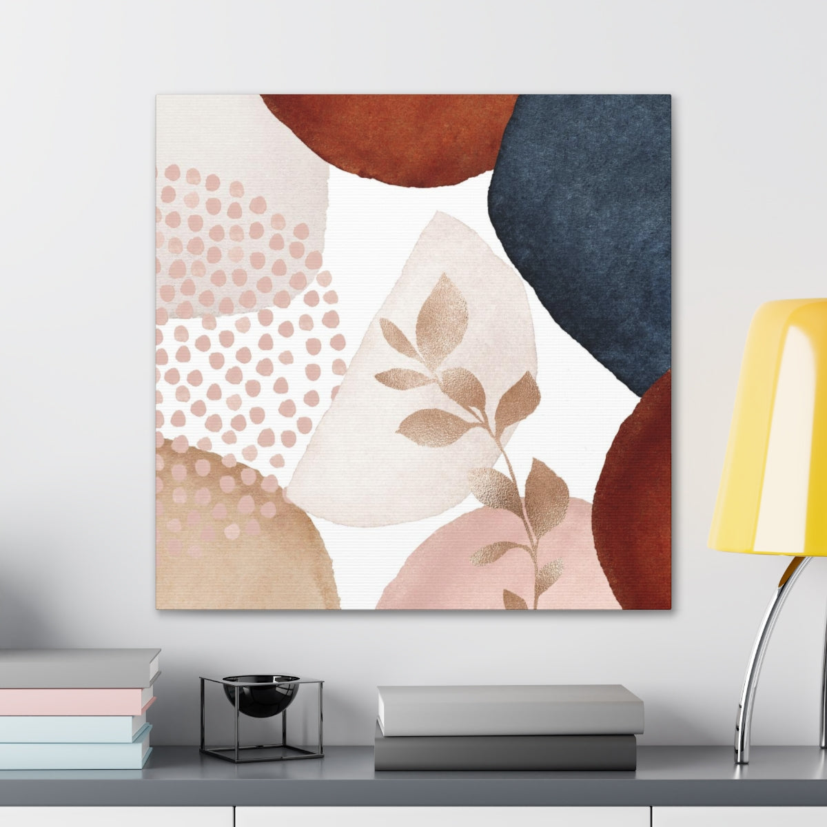 Abstract Wall Canvas Print | Golden Leaves