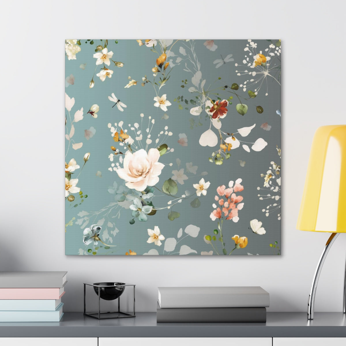 Floral Wall Canvas Print | Green Garden