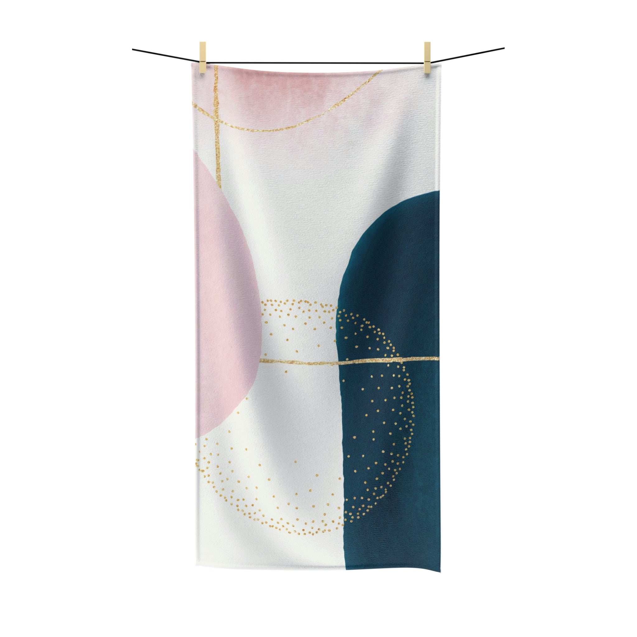 Blue Pink White | Abstract Bath Towel