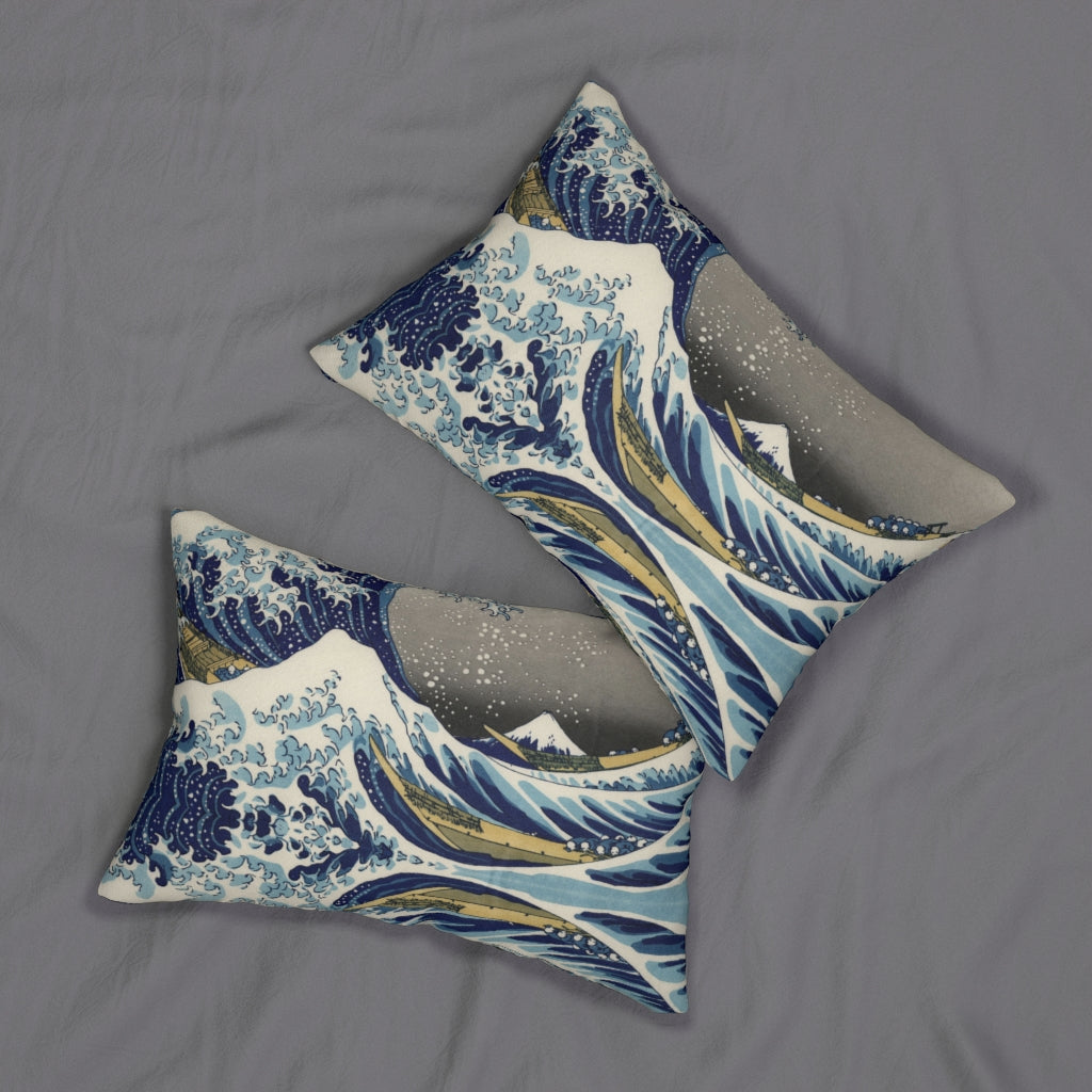 Whimsical Boho Lumbar Pillow | Japanese Waves