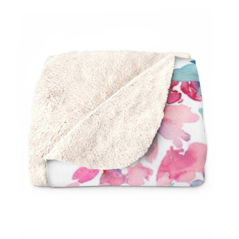Floral Comfy Blanket | Teal Pink Peonies