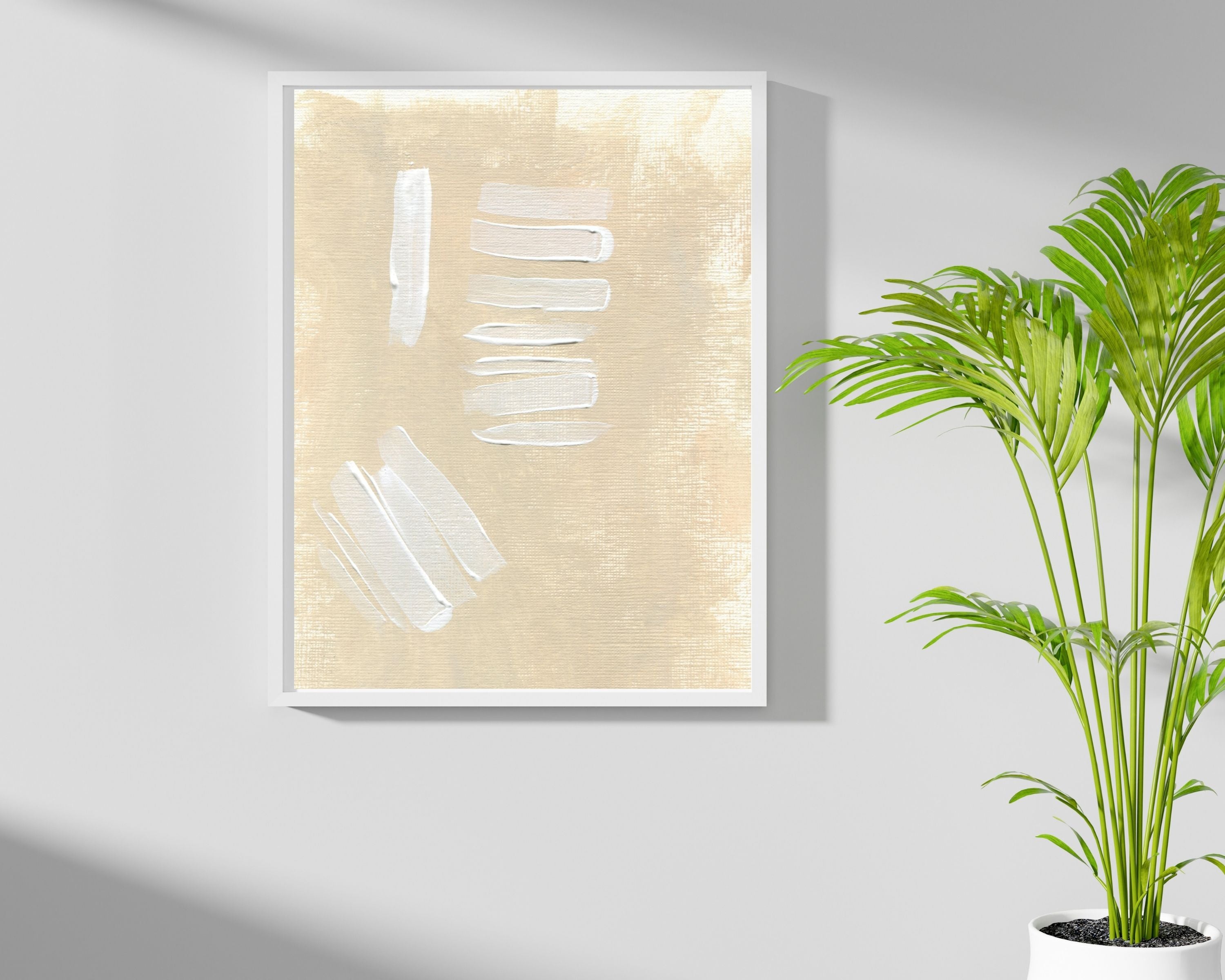 Abstract Terracotta Art Prints | Beige White