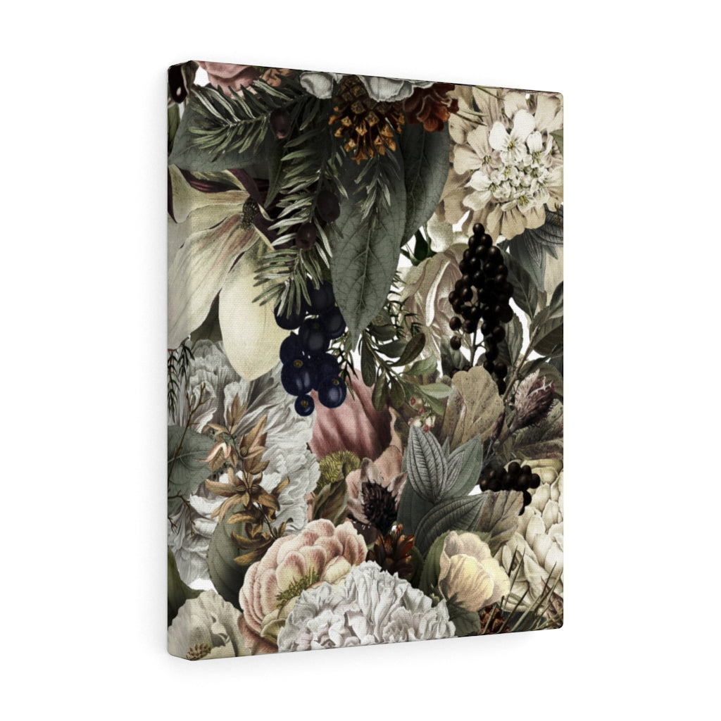 FLORAL CANVAS ART | Black White Green