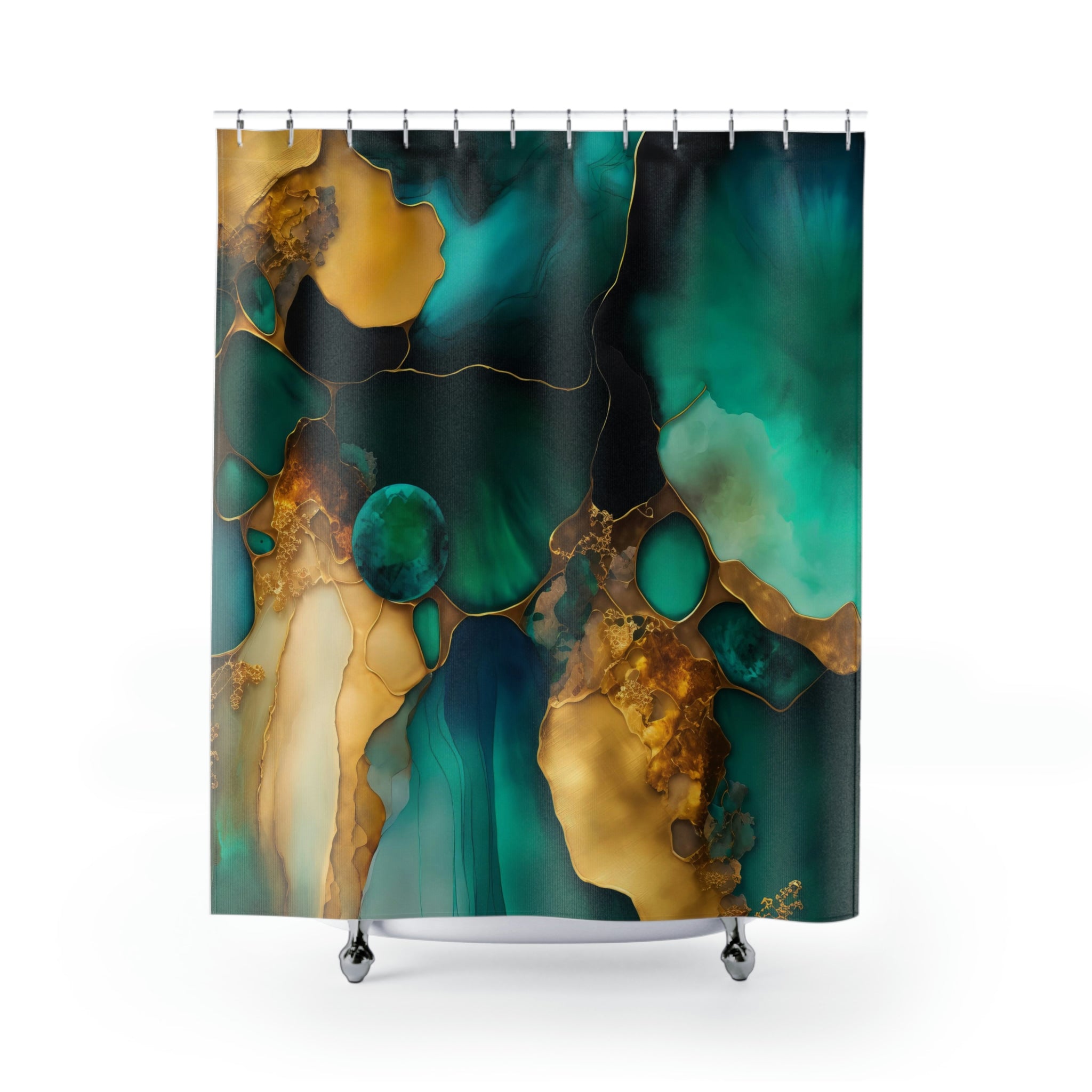 modern boho fabric shower curtain