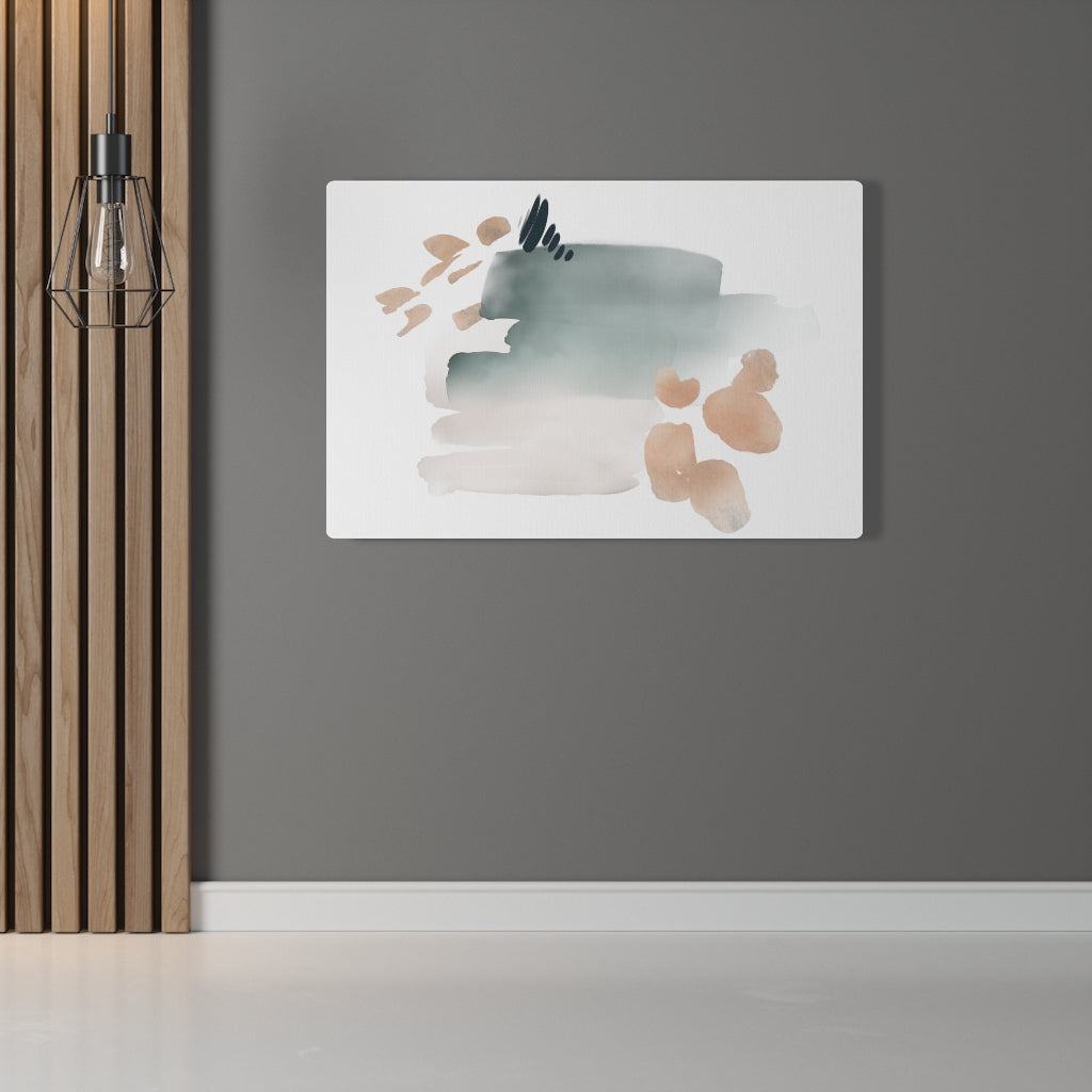 Abstract Canvas Art | Grey White Blush Pink