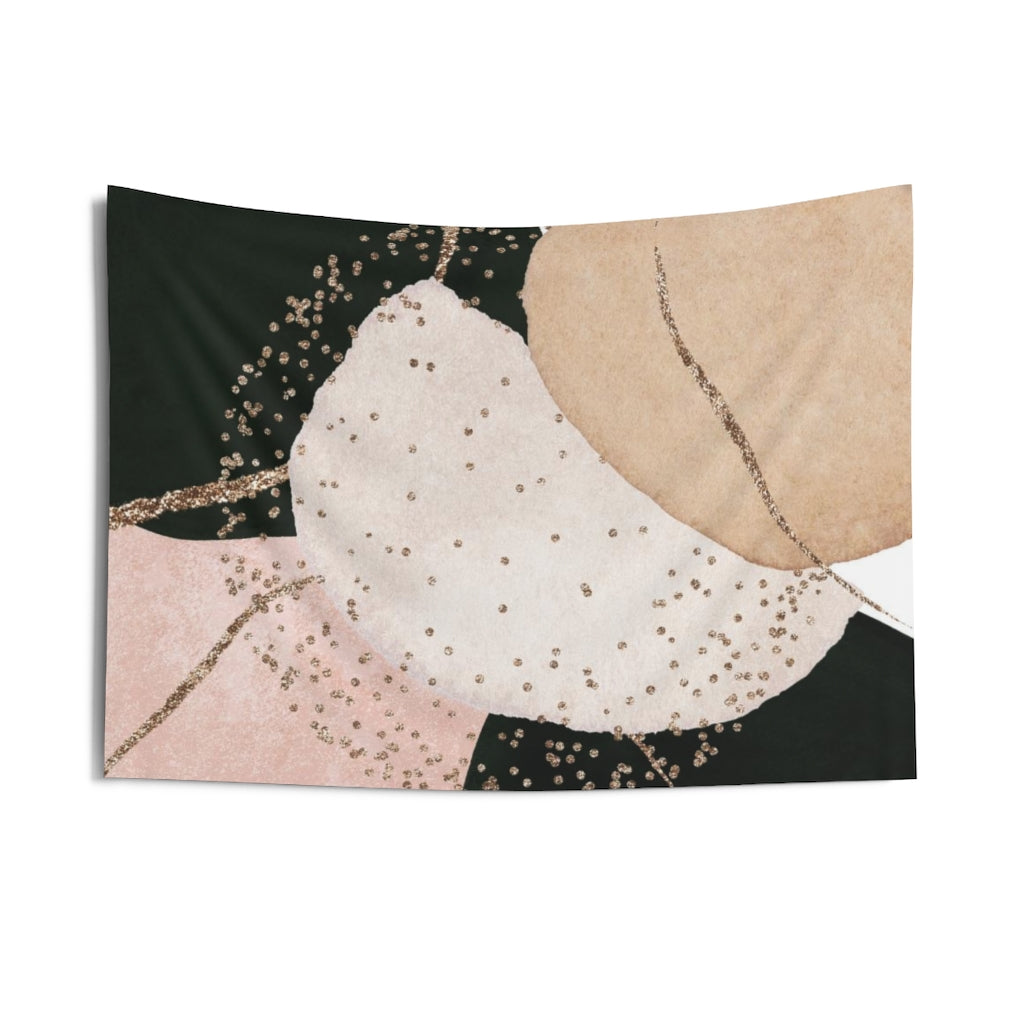 Abstract Tapestry | Beige White Blush Pink White