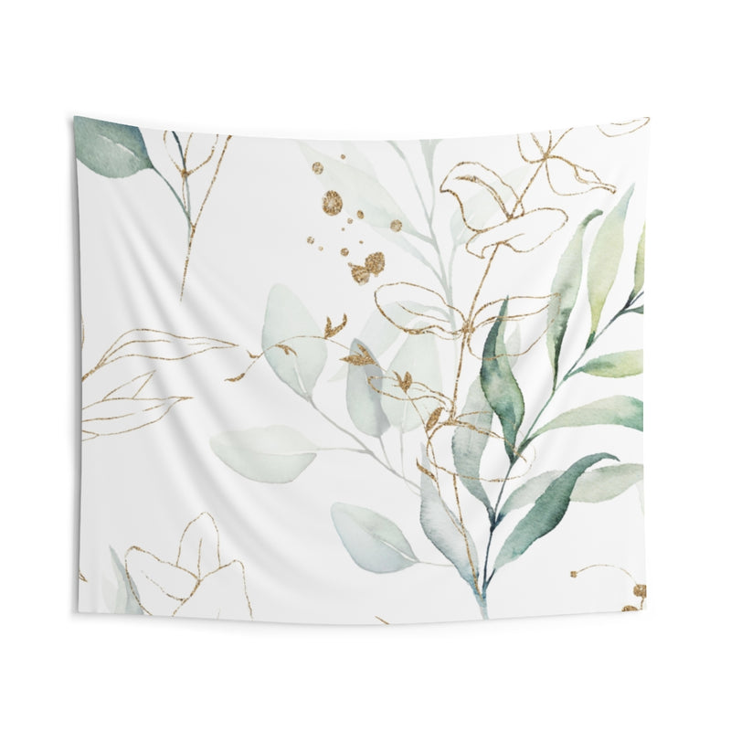 Floral Tapestry, White Green Eucalyptus