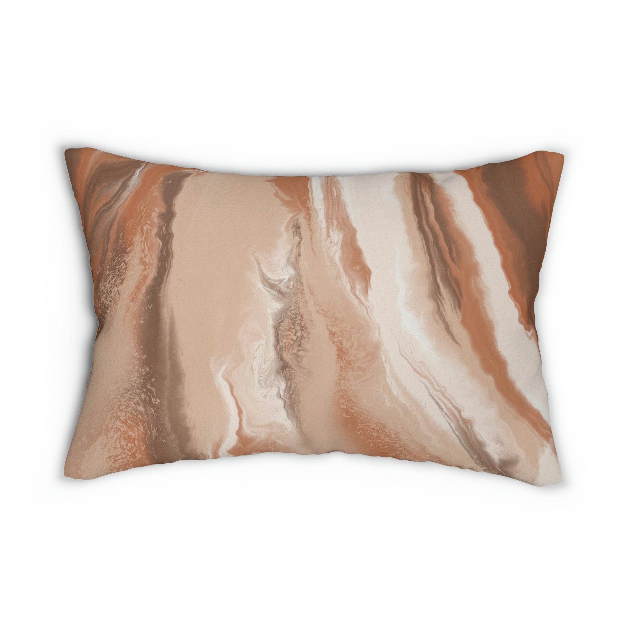 Abstract Lumbar Pillow | Earthy Brown Rust