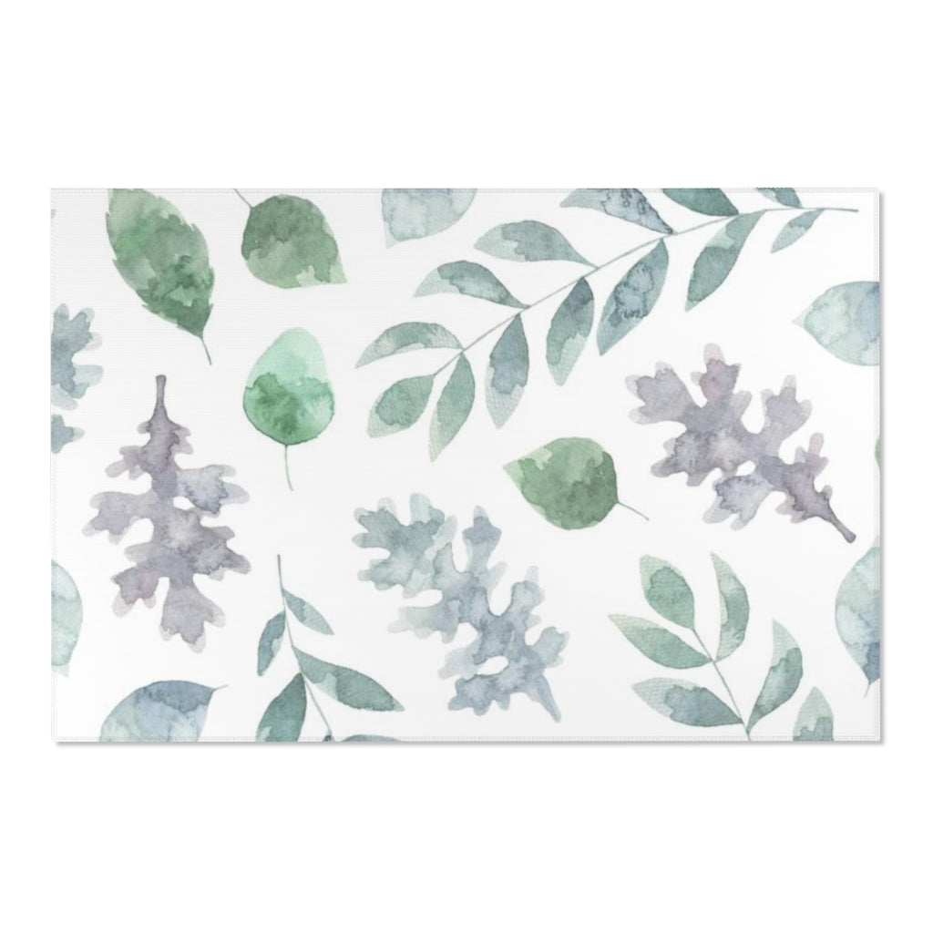 Boho Area Rug | Eucalyptus Watercolor Green