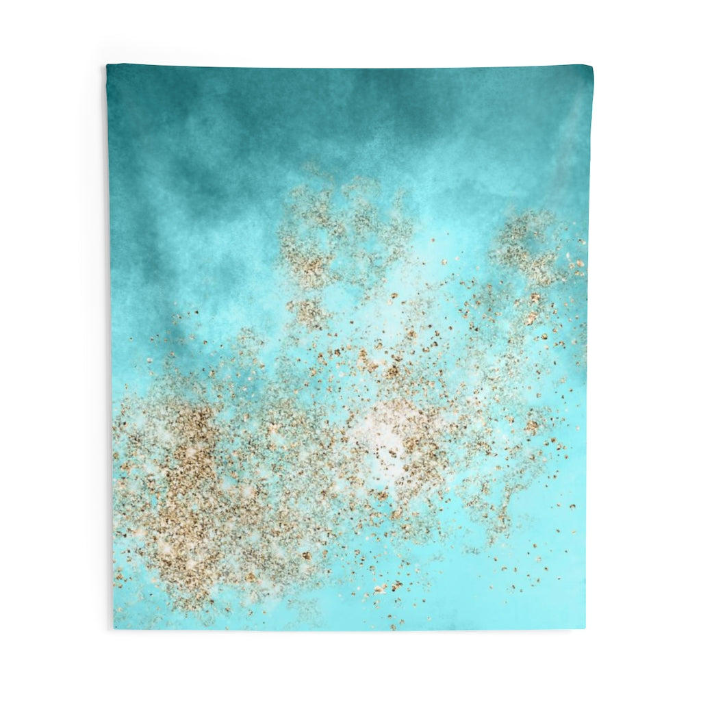 Abstract Tapestry | Aqua Teal gold