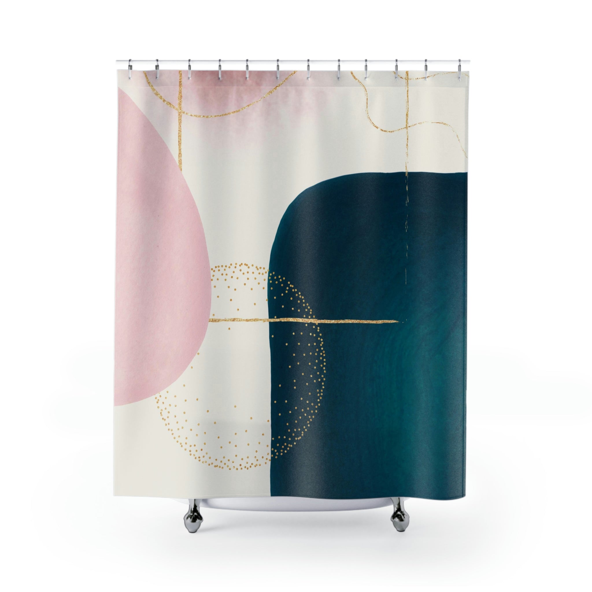 modern boho fabric shower curtain