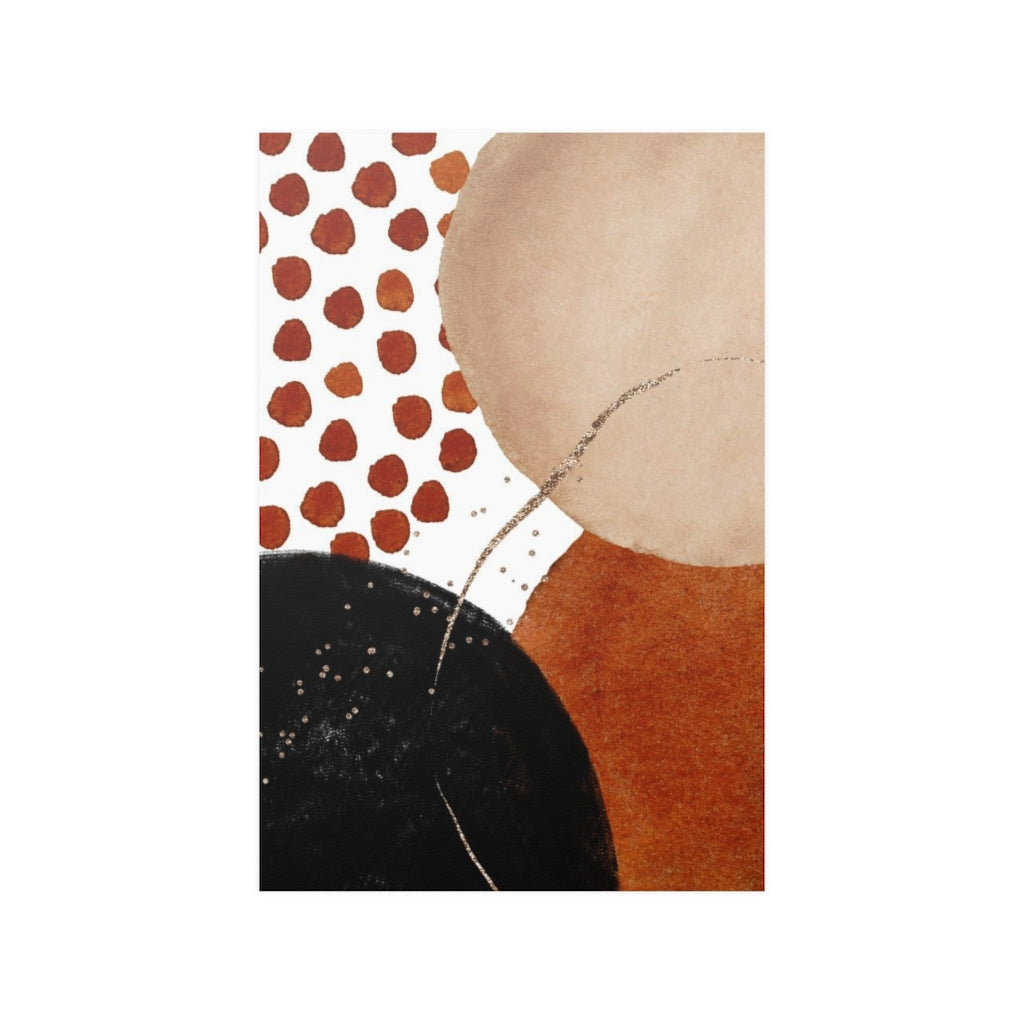 Abstract Boho Art Prints | Burnt Orange Gold Black