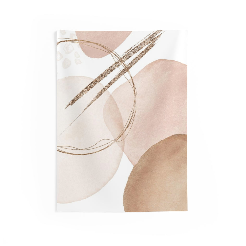 Abstract Tapestry | Blush Pink White Gold Beige