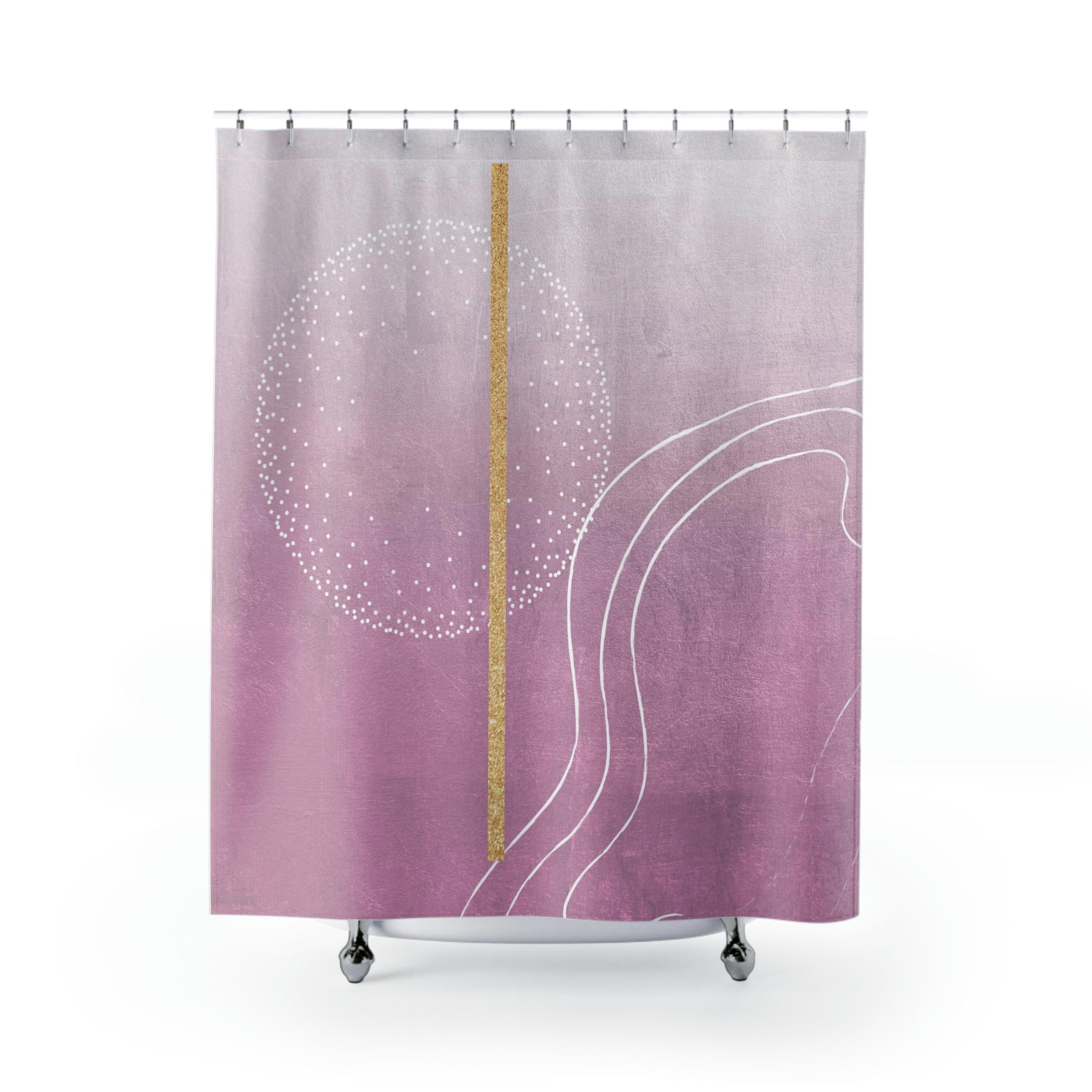 modern boho fabric shower curtain