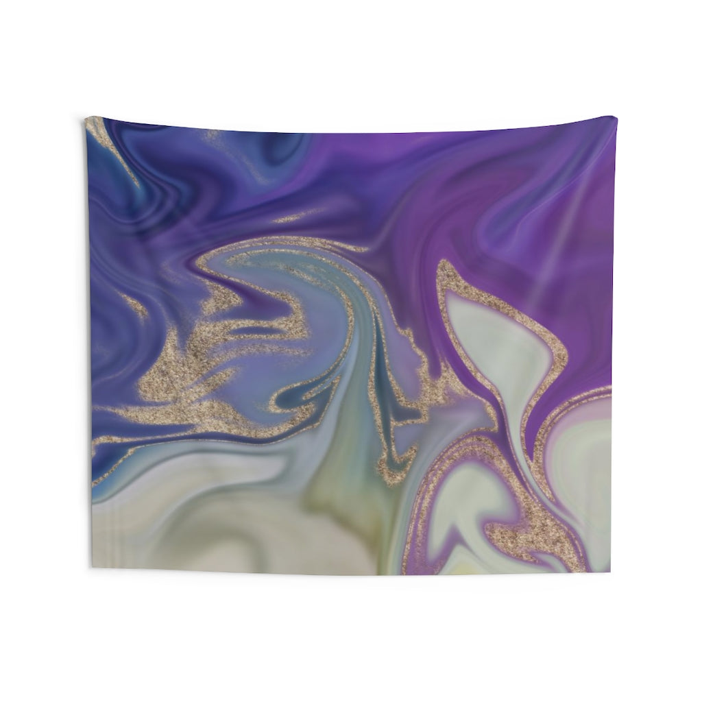 Abstract Tapestry | Purple Beige Silver