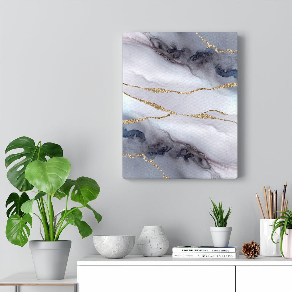 Gold Marble Canvas Watercolor Wall Art