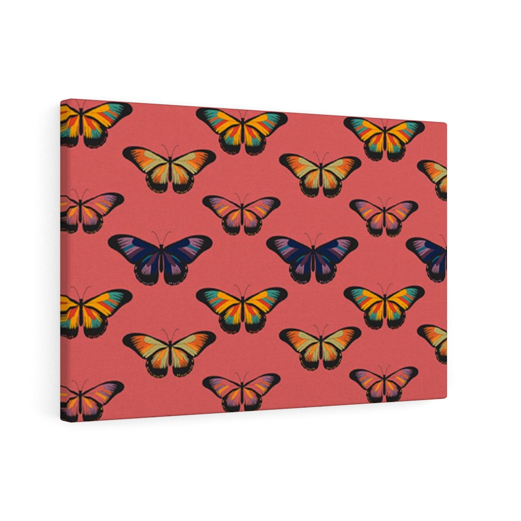 WHIMSICAL WALL CANVAS ART | Pastel Red Butterfly