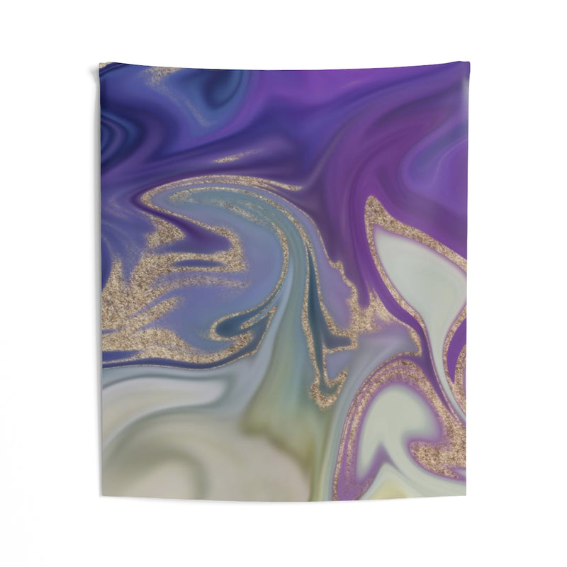Abstract Tapestry | Purple Beige Silver