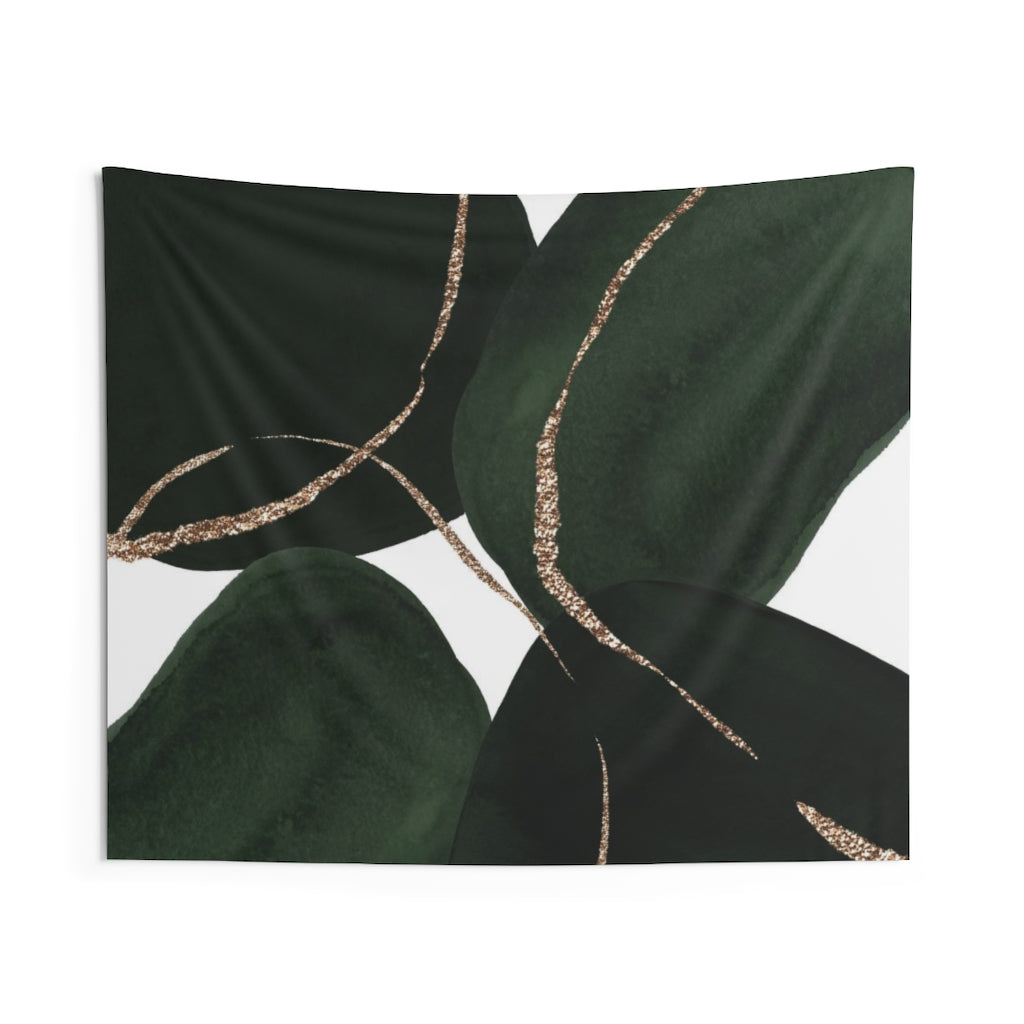 Abstract Tapestry | Green White Gold