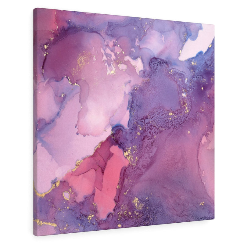 Abstract Canvas Art | Purple Pink Gold