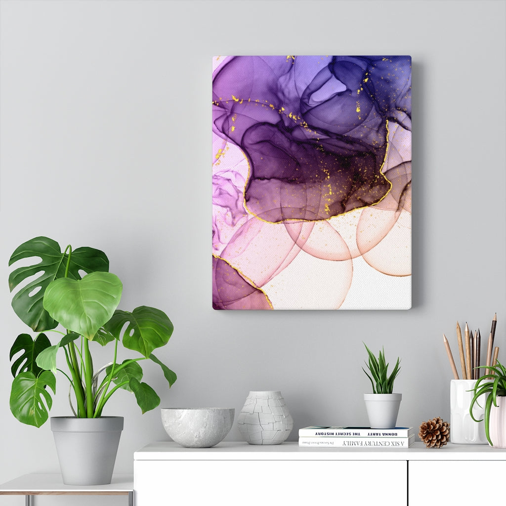 Abstract Canvas Art | Orange White Purple