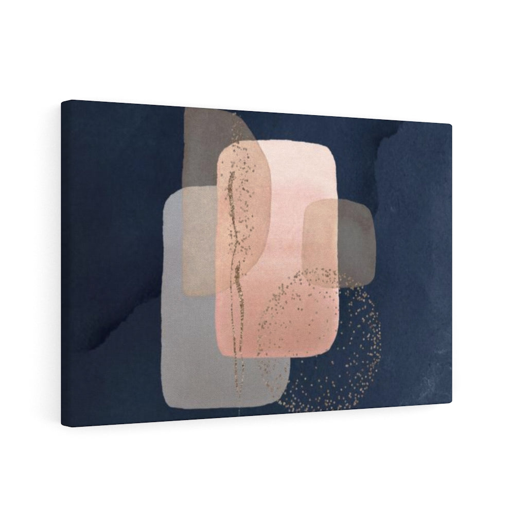 ABSTRACT WALL CANVAS ART | Blush Pink Grey Navy Blue Gold