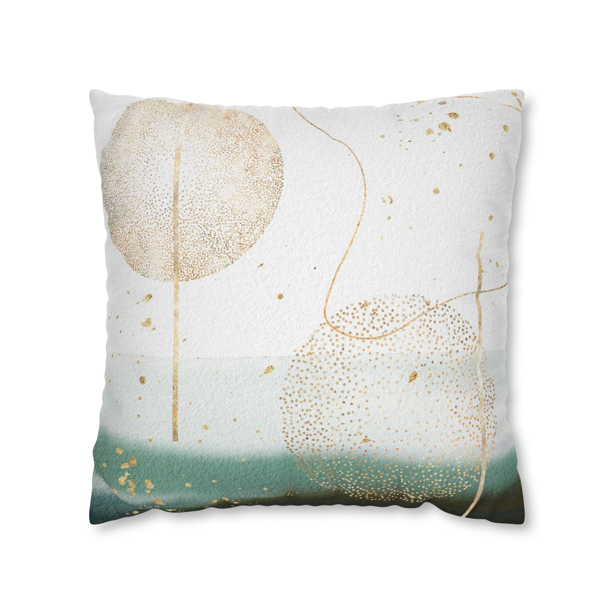 Abstract Boho Pillow Cover | Green Ombre Beige