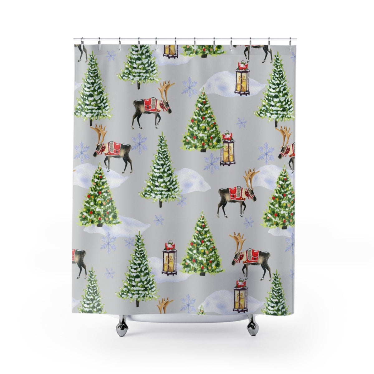 modern boho fabric shower curtain