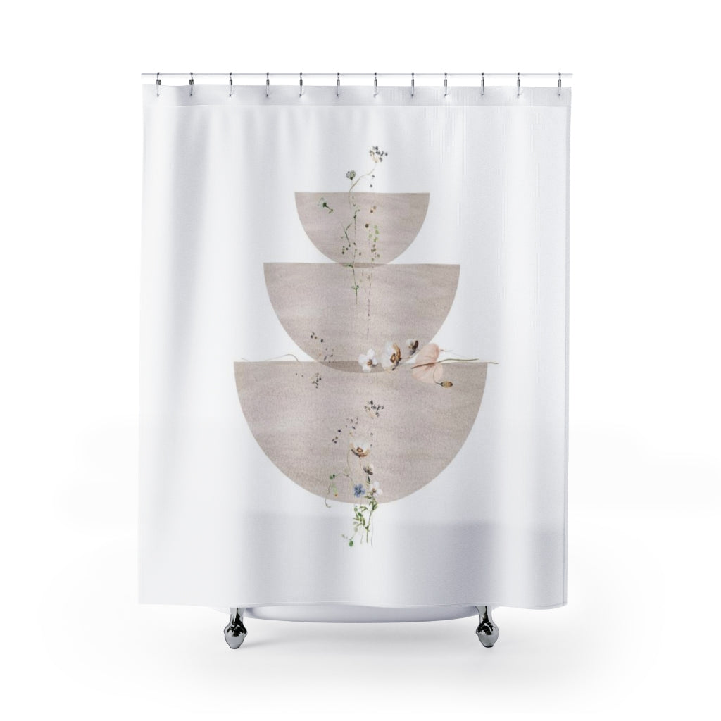 modern boho fabric shower curtain