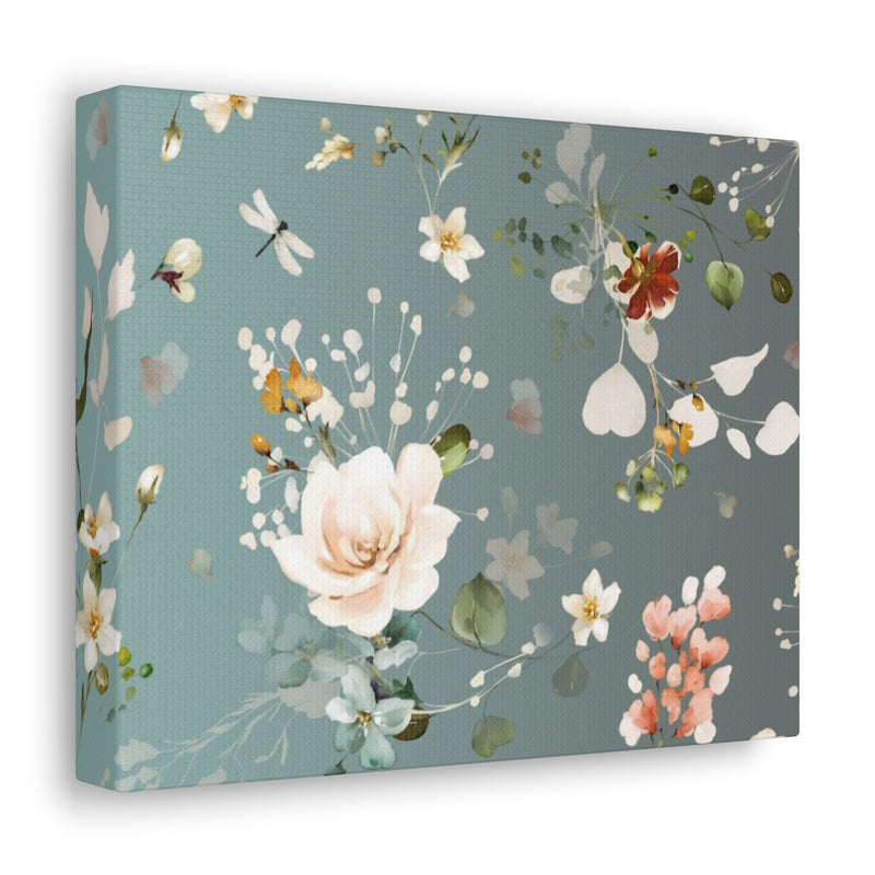 Floral Wall Canvas Print | Green Garden