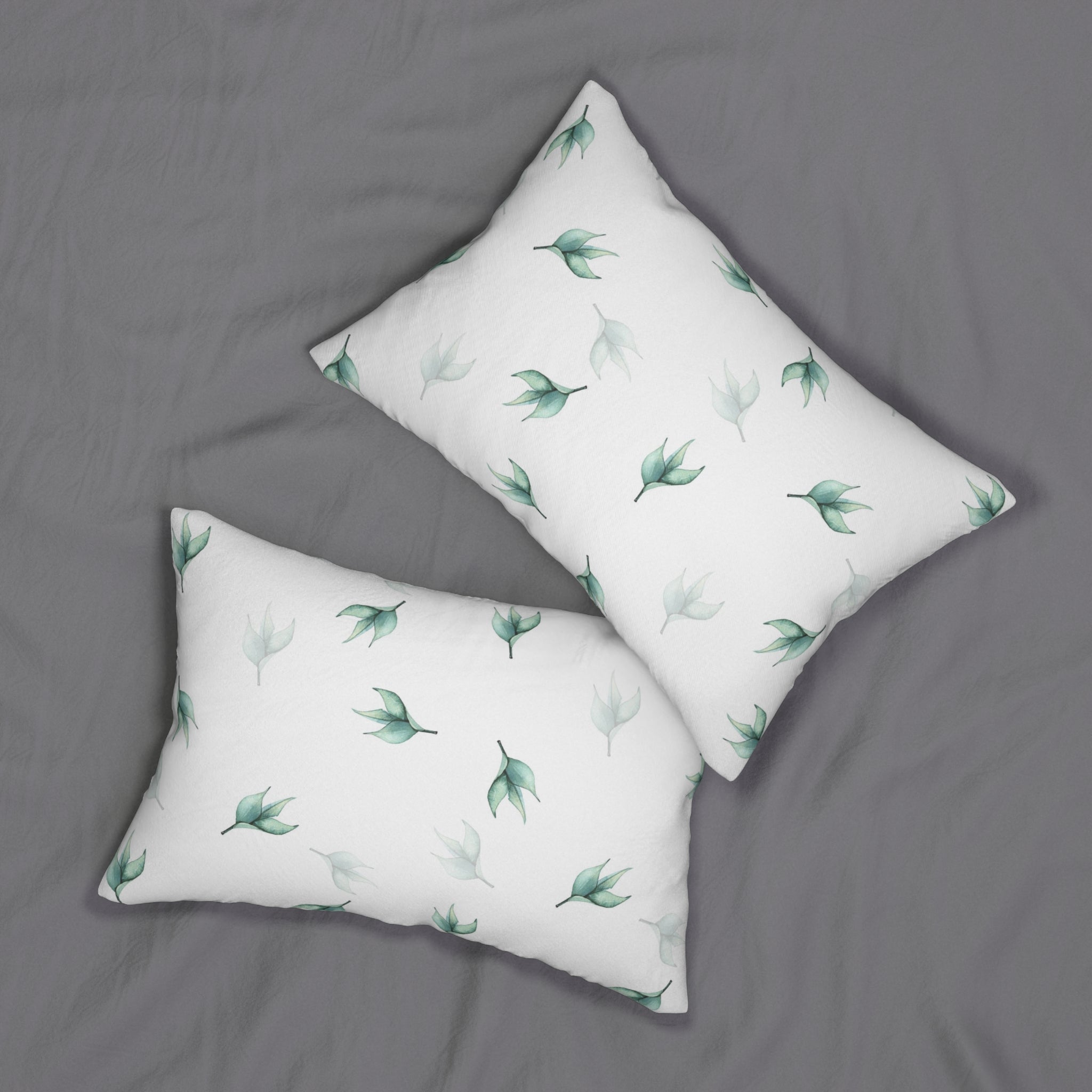 Boho Lumbar Pillow | Sage green White Floral