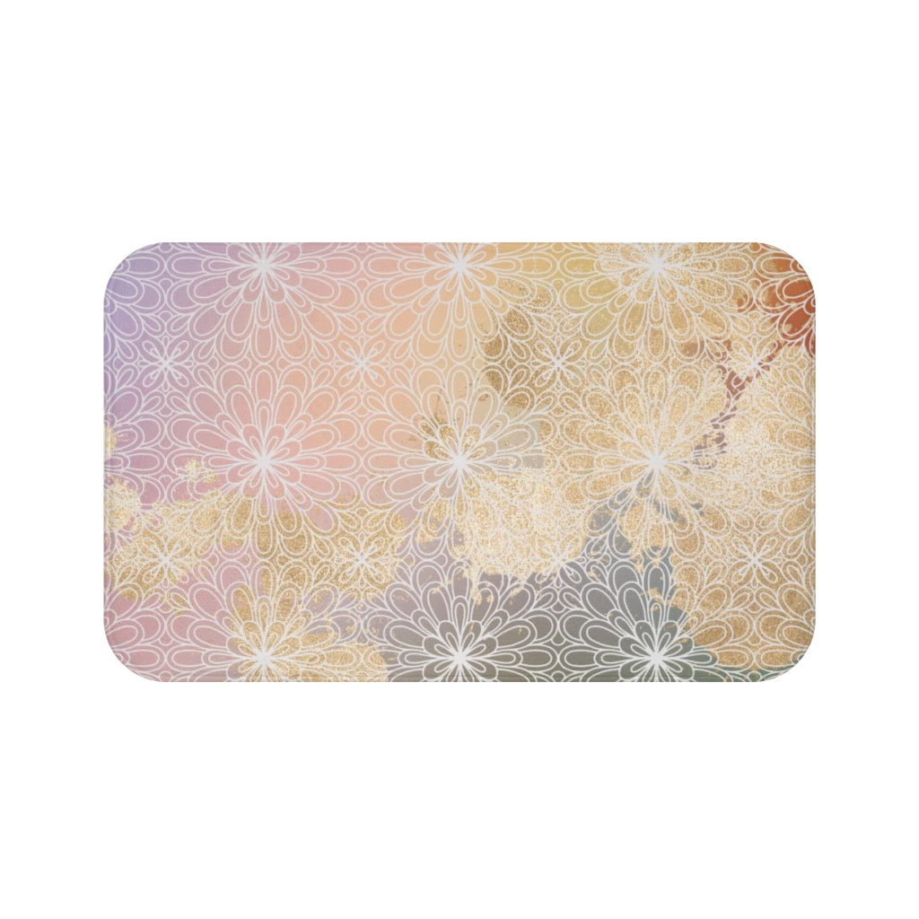 botanical green kitchen mat