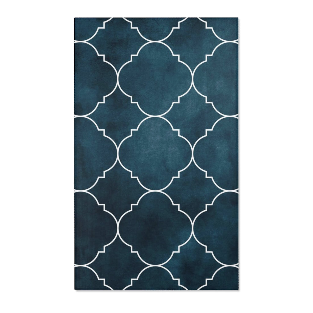 Art Deco Area Rug | Distressed Blue