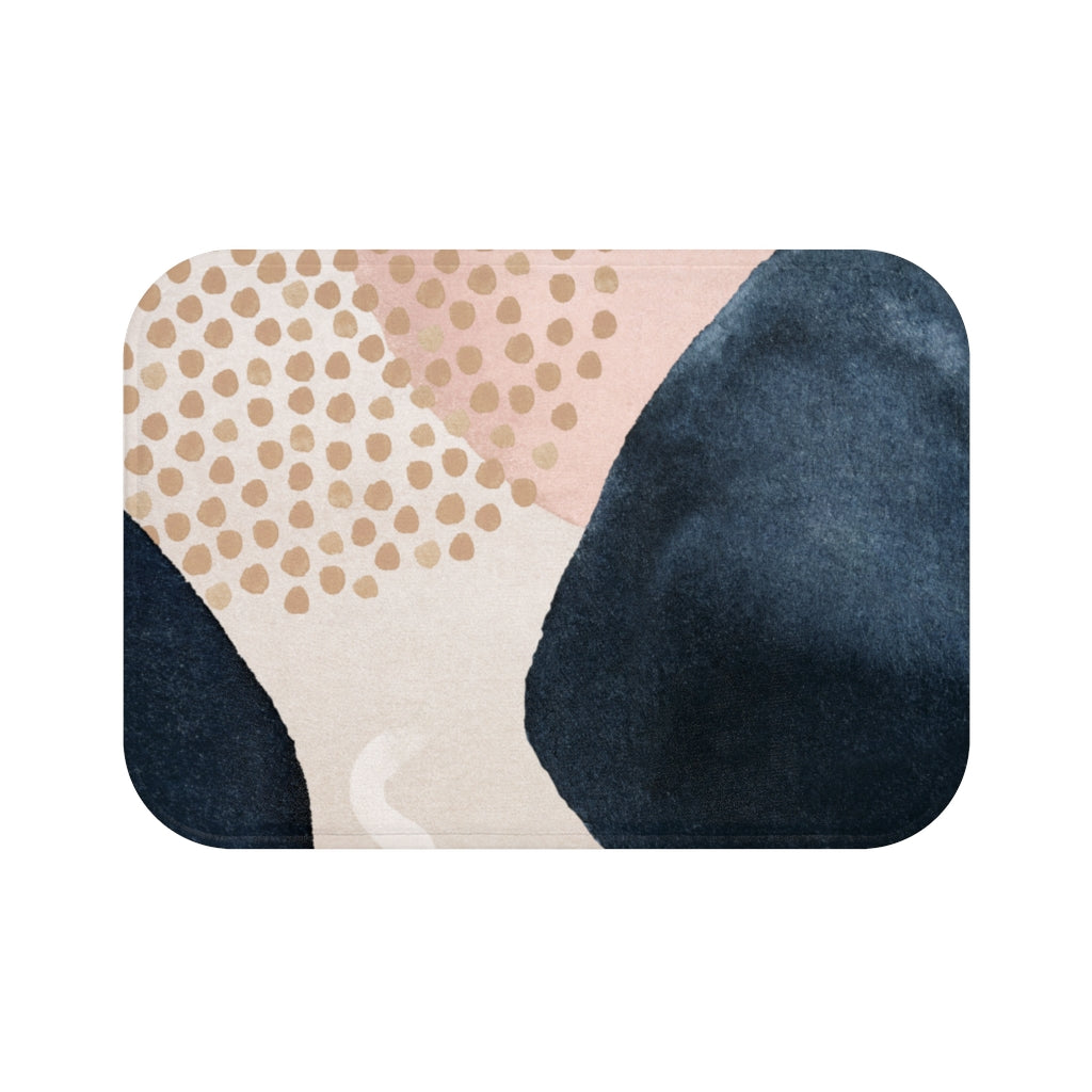 Navy and Beige Boho Bath Mat