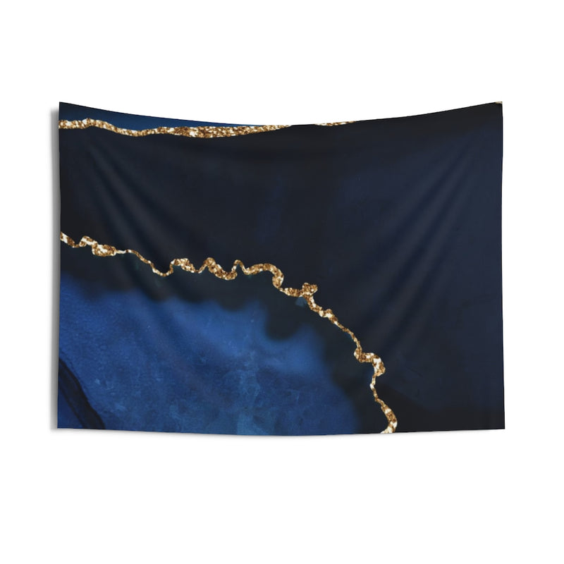 Abstract Tapestry | Royal Indigo Blue Gold