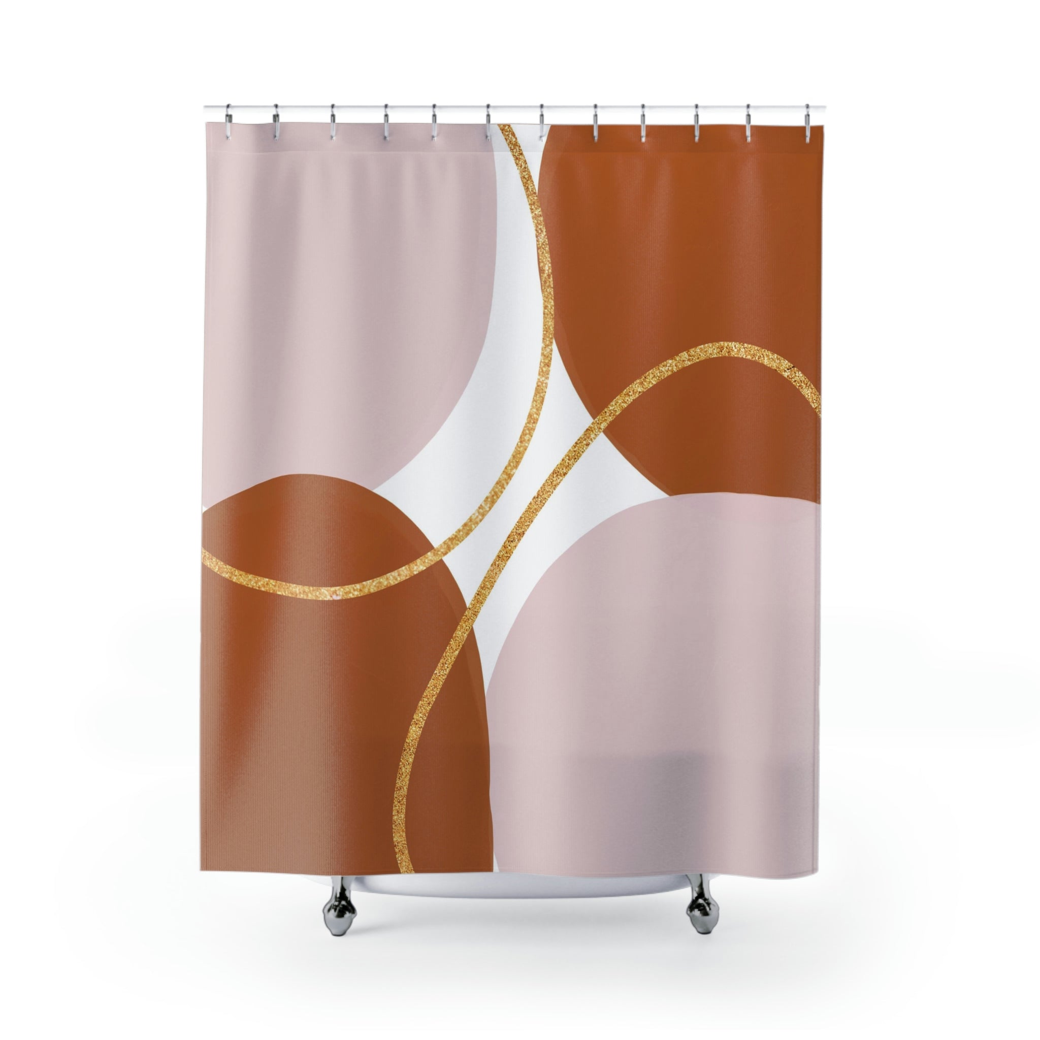 modern boho fabric shower curtain