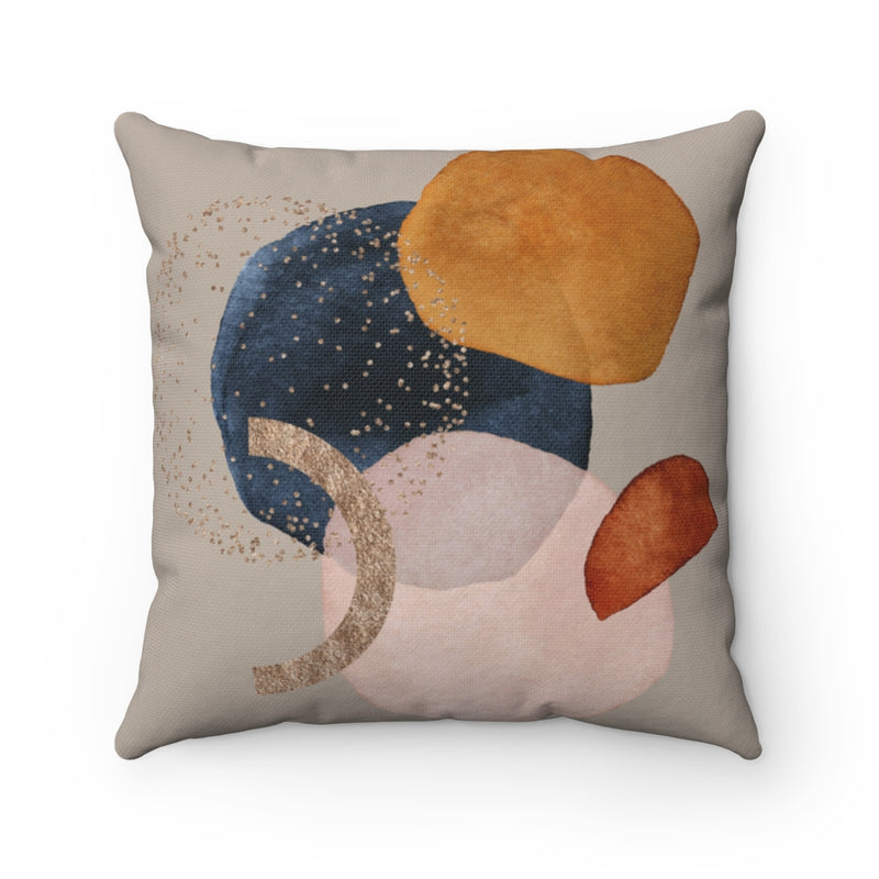 Abstract Boho Pillow Cover | Beige Blush Pink Rustic Orange Navy Blue