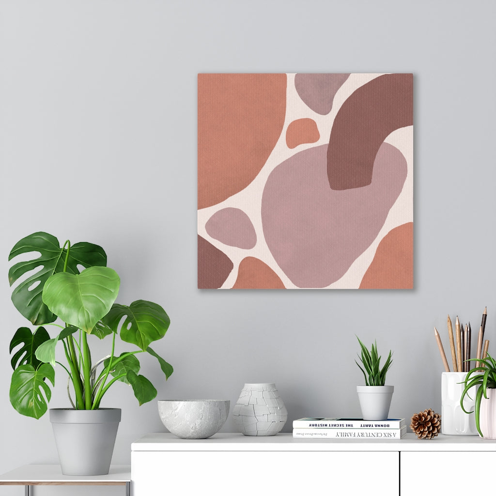 Abstract Canvas Art | Terracotta Beige Red