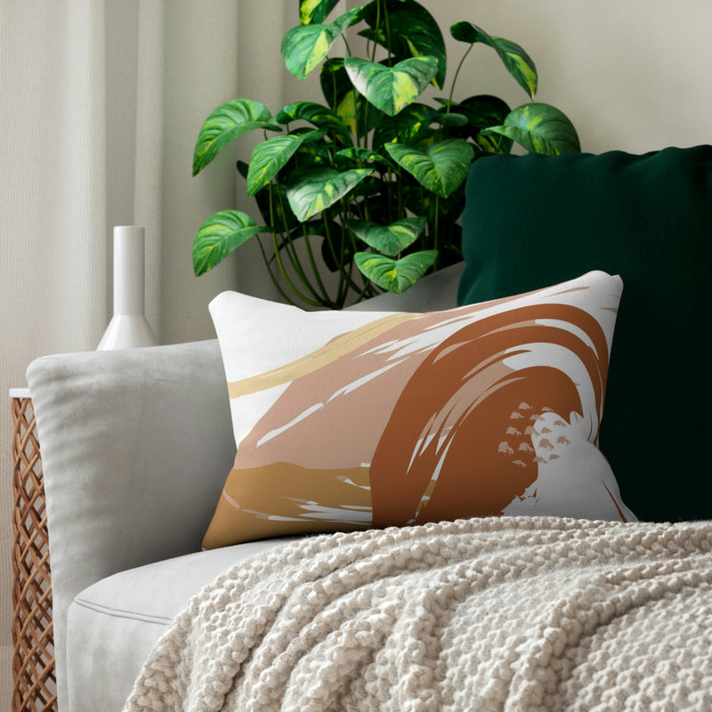 Abstract Floral Lumbar Pillow | Boho Earthy