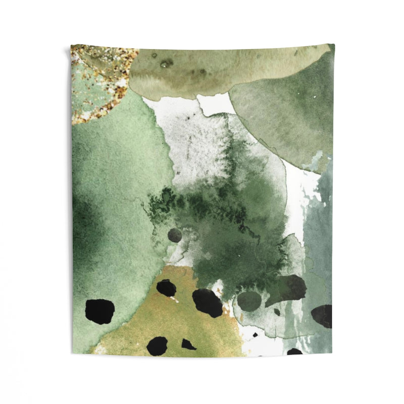 Abstract Tapestry | White Green Black Gold