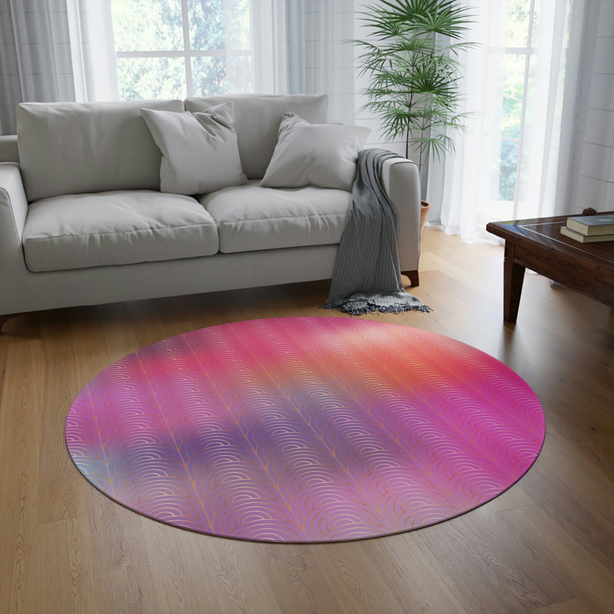 Round Area Rug | Hot Pink