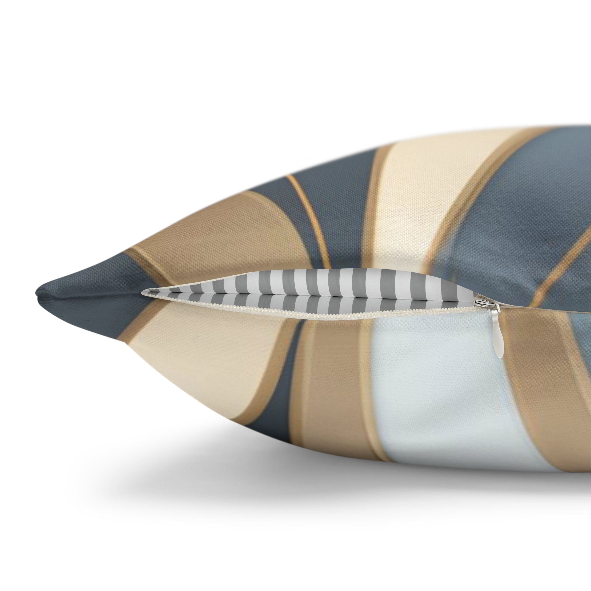 Abstract Boho Pillow Cover | Gray Blue, Gold Beige