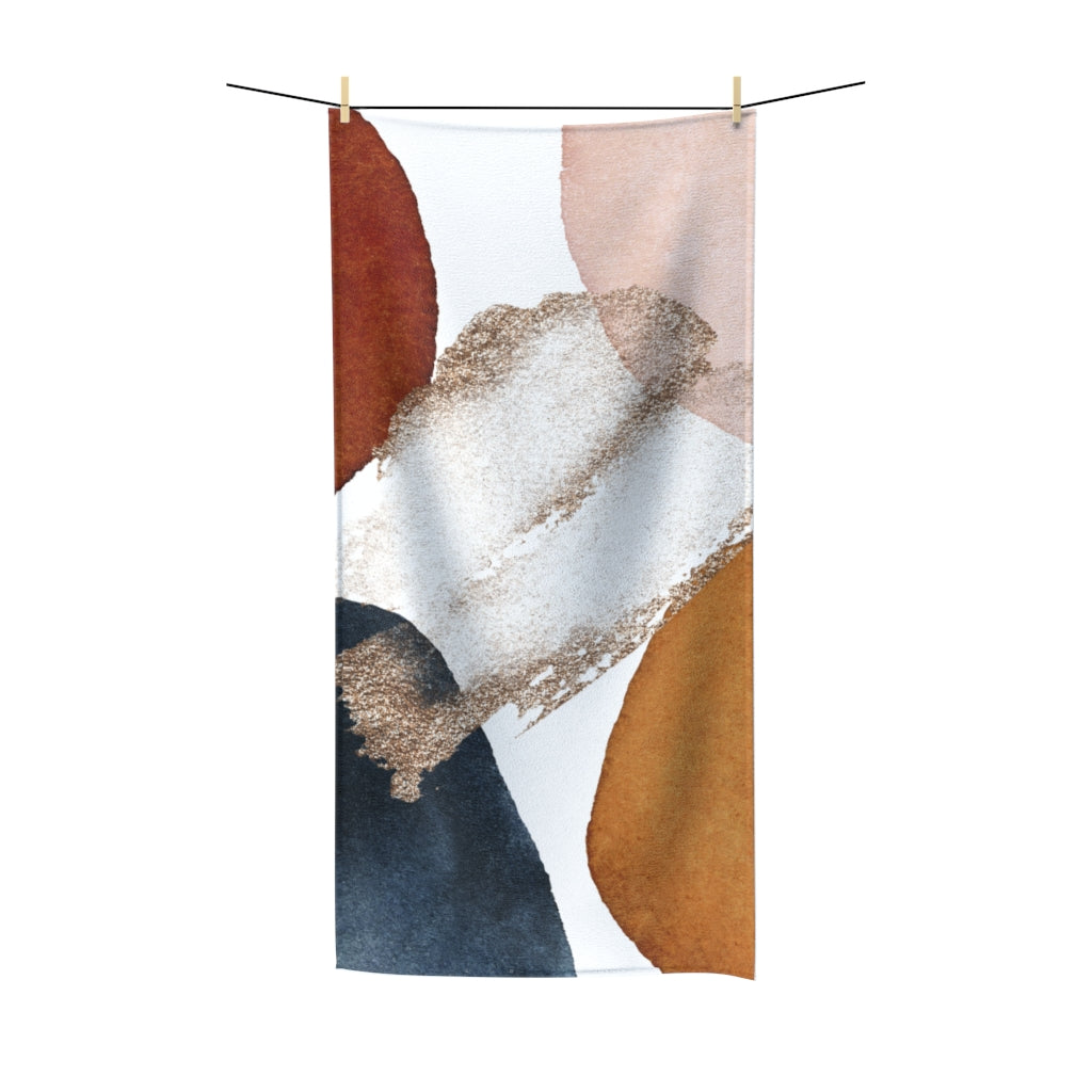 Abstract Bath Towel | Blush Pink Rust Gold